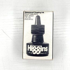 NEW HIGGINS 1 FL OZ Waterproof Drawing Ink Black India 4415